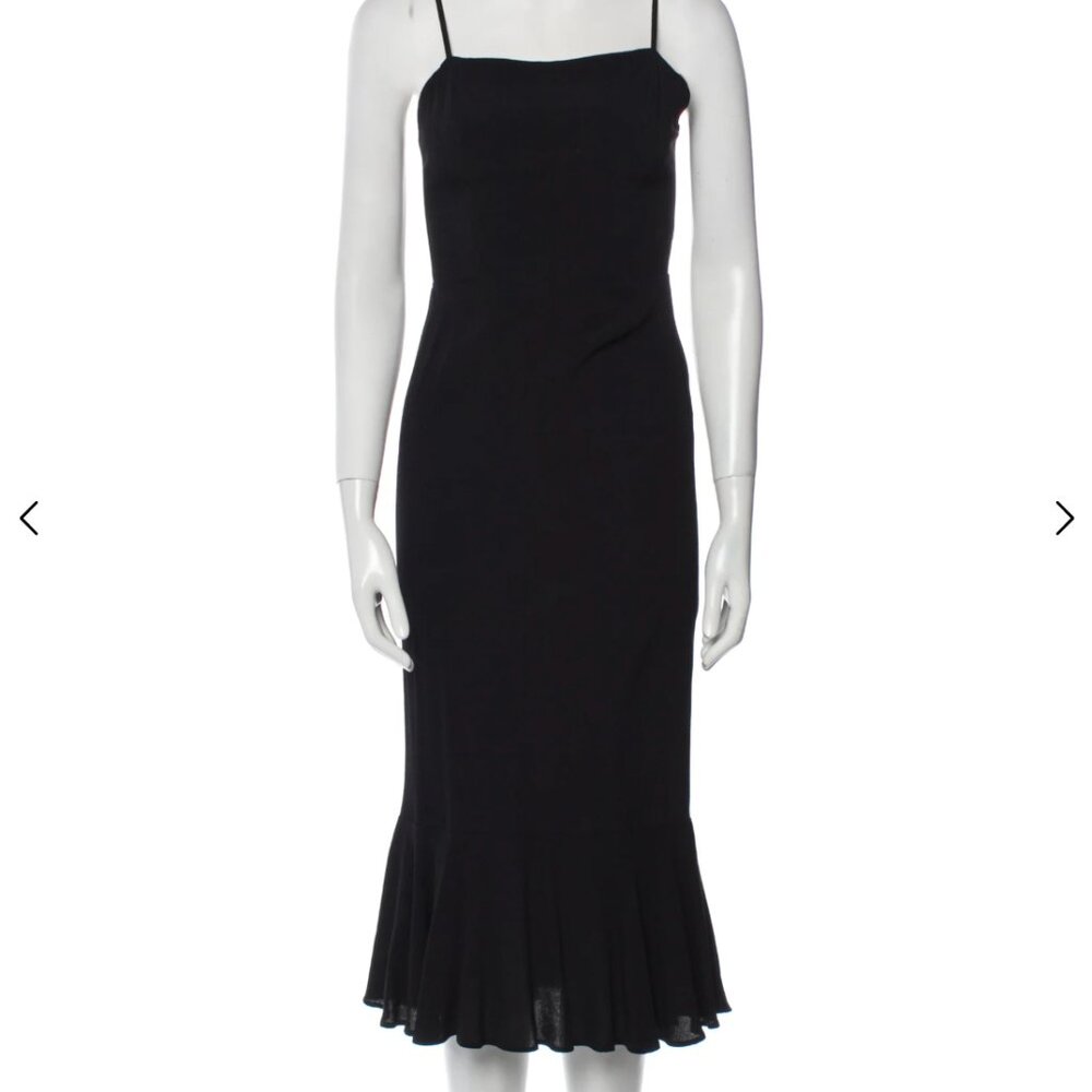 Reformation Black Square Neckline Sleezeless Dress Size Small S